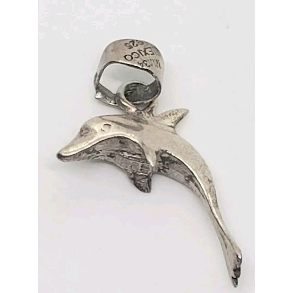Vintage Taxco Dolphin Pendant Charm 925 Sterling Silver Los Ballesteros signed